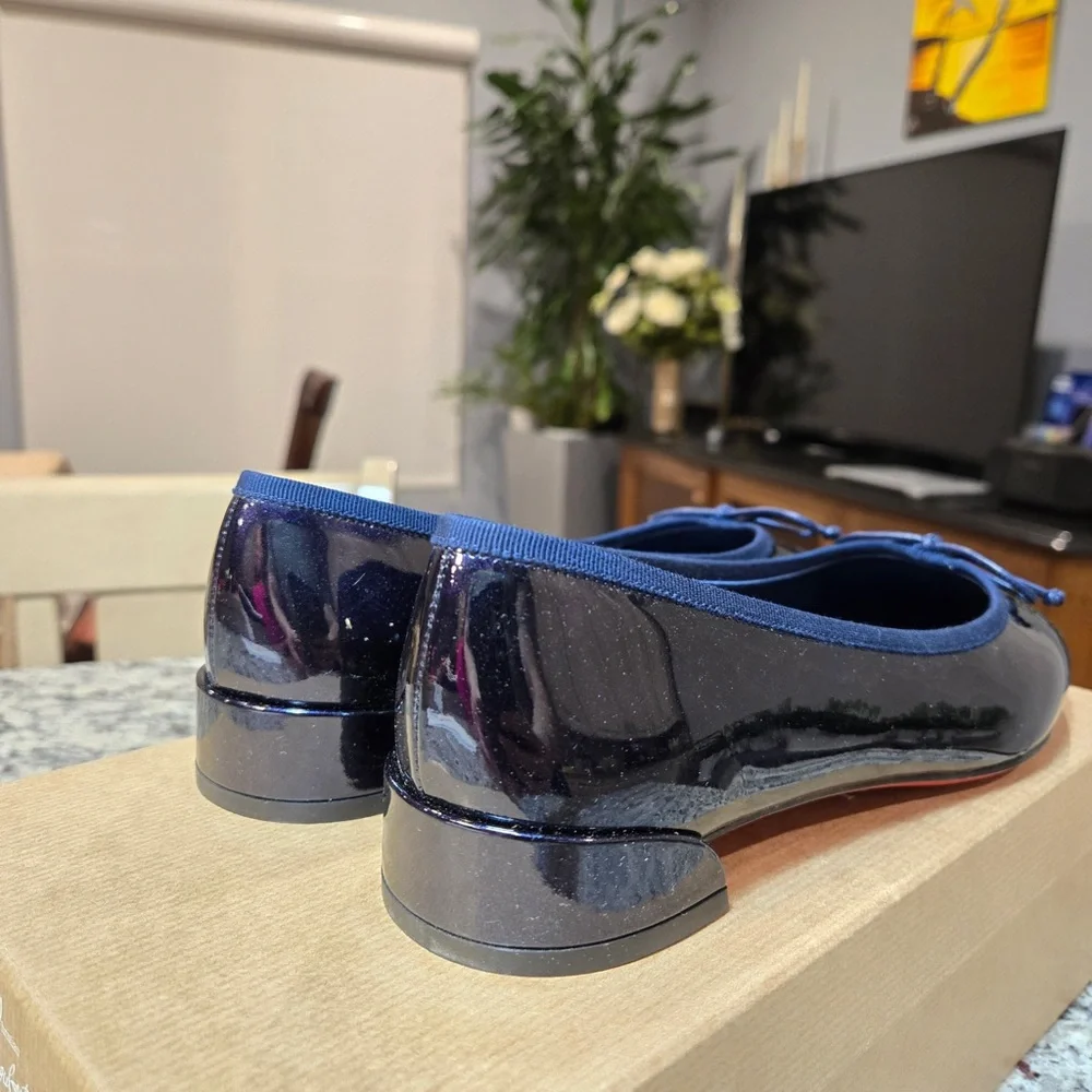 NEW Christian Louboutin Sweetie Jane Navy Flats Size 39 - Picture 7 of 10